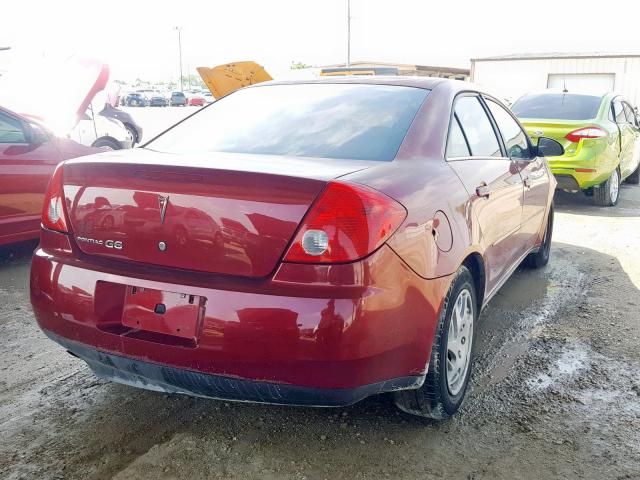 1G2ZF57B884223079 - 2008 PONTIAC G6 VALUE L RED photo 4