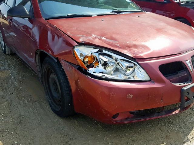 1G2ZF57B884223079 - 2008 PONTIAC G6 VALUE L RED photo 9