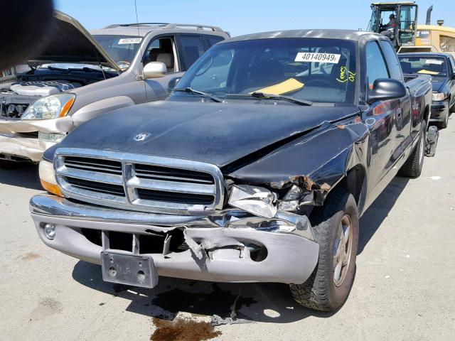 1B7GL22X5YS750649 - 2000 DODGE DAKOTA BLACK photo 2