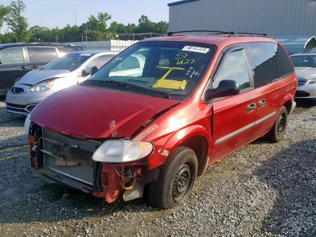 1B4GP25392B740787 - 2002 DODGE CARAVAN SE RED photo 2