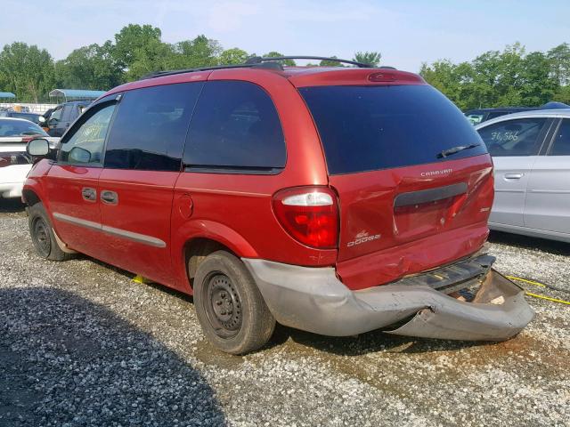 1B4GP25392B740787 - 2002 DODGE CARAVAN SE RED photo 3