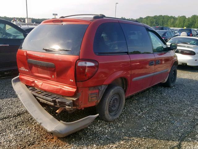 1B4GP25392B740787 - 2002 DODGE CARAVAN SE RED photo 4