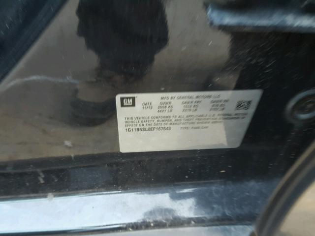 1G11B5SL8EF167643 - 2014 CHEVROLET MALIBU LS 黑色 照片 10