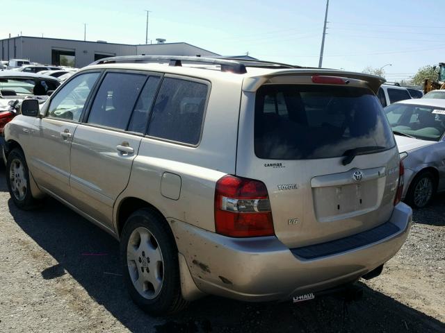 JTEDP21A740010851 - 2004 TOYOTA HIGHLANDER BEIGE photo 3