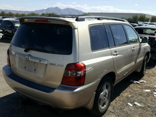 JTEDP21A740010851 - 2004 TOYOTA HIGHLANDER BEIGE photo 4