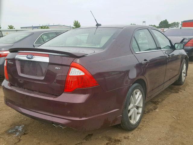 3FAHP0JA1BR241709 - 2011 FORD FUSION SEL MAROON photo 4