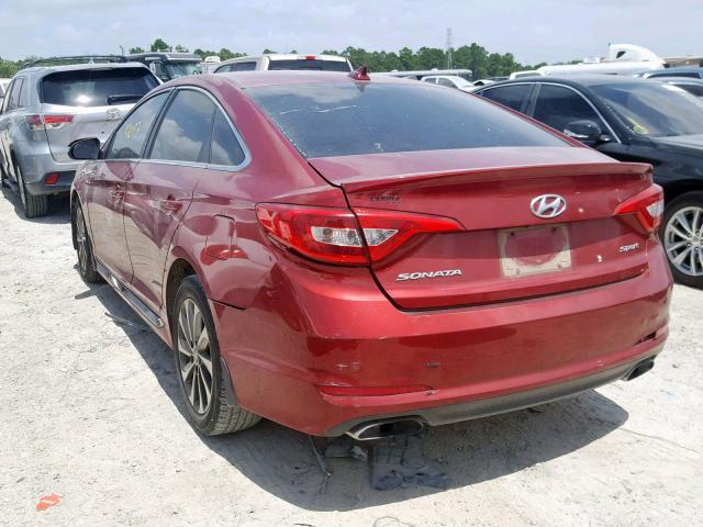 5NPE34AF2FH131157 - 2015 HYUNDAI SONATA SPO BURGUNDY photo 3