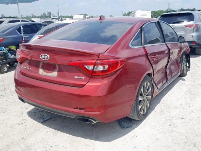 5NPE34AF2FH131157 - 2015 HYUNDAI SONATA SPO BURGUNDY photo 4