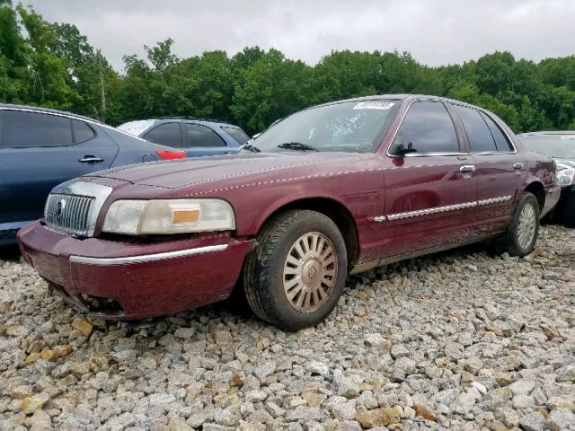 2MEFM74V78X623026 - 2008 MERCURY GRAND MARQ BURGUNDY photo 2