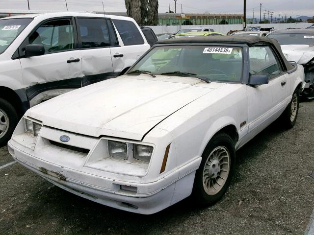 1FABP27MXGF234278 - 1986 FORD MUSTANG LX WHITE photo 2