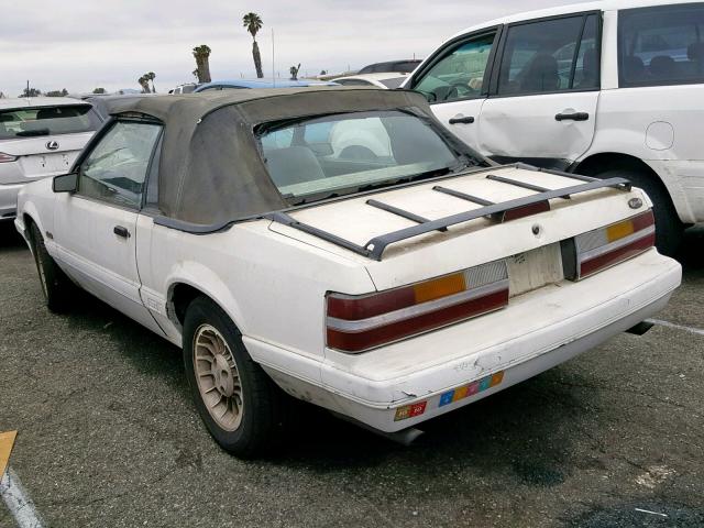 1FABP27MXGF234278 - 1986 FORD MUSTANG LX WHITE photo 3