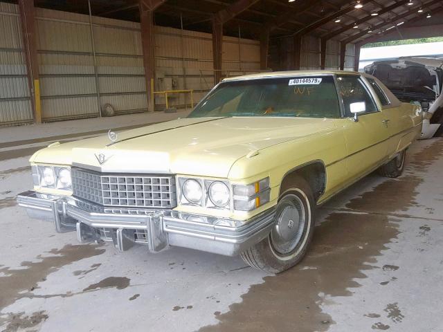 6D47R4Q181932 - 1974 CADILLAC DEVILLE YELLOW photo 2