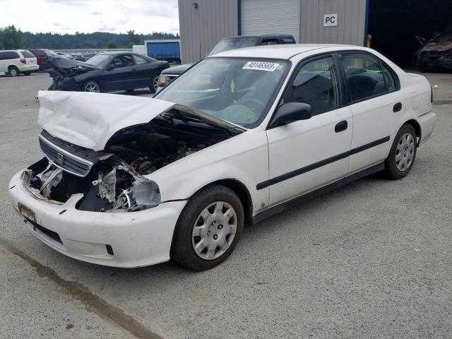 1HGEJ6525YL058231 - 2000 HONDA CIVIC DX WHITE photo 2