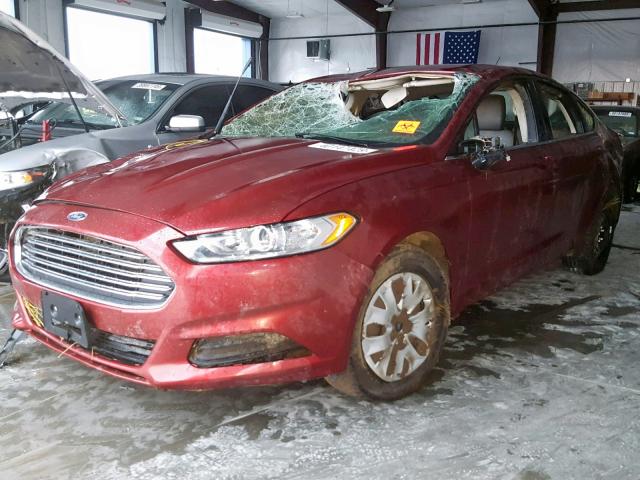 3FA6P0G78ER355665 - 2014 FORD FUSION S RED photo 2