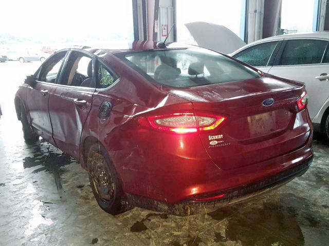 3FA6P0G78ER355665 - 2014 FORD FUSION S RED photo 3