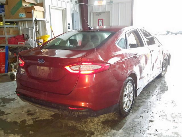 3FA6P0G78ER355665 - 2014 FORD FUSION S RED photo 4