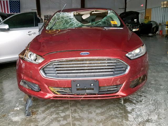 3FA6P0G78ER355665 - 2014 FORD FUSION S RED photo 7