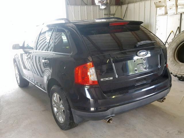 2FMDK3JCXBBB50216 - 2011 FORD EDGE SEL BLACK photo 3