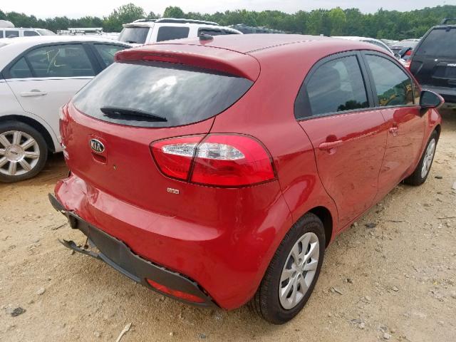 KNADM5A38F6516721 - 2015 KIA RIO LX RED photo 4