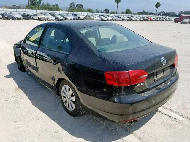 3VW2K7AJ6EM375878 - 2014 VOLKSWAGEN JETTA BASE BLACK photo 3