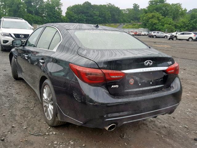 JN1EV7ARXKM552990 - 2019 INFINITI Q50 LUXE BLACK photo 3