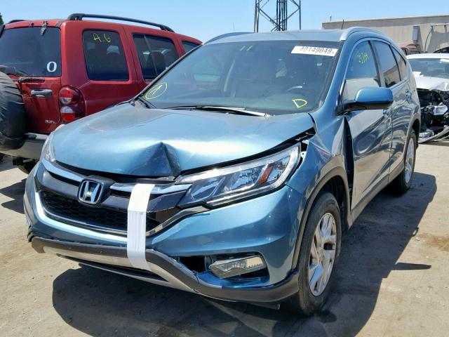 2HKRM4H71FH636166 - 2015 HONDA CR-V EXL GREEN photo 2