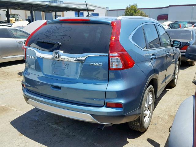 2HKRM4H71FH636166 - 2015 HONDA CR-V EXL GREEN photo 4