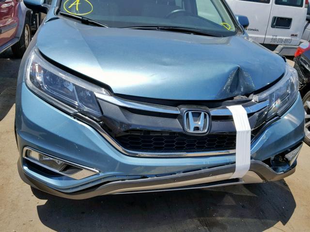 2HKRM4H71FH636166 - 2015 HONDA CR-V EXL GREEN photo 9