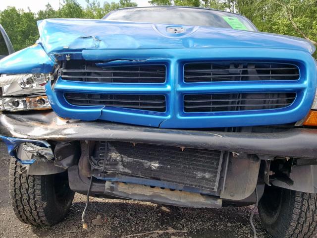 1B7GG26Y4XS235485 - 1999 DODGE DAKOTA BLUE photo 9