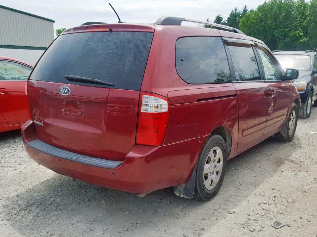 KNDMG4C31A6360726 - 2010 KIA SEDONA LX MAROON photo 4