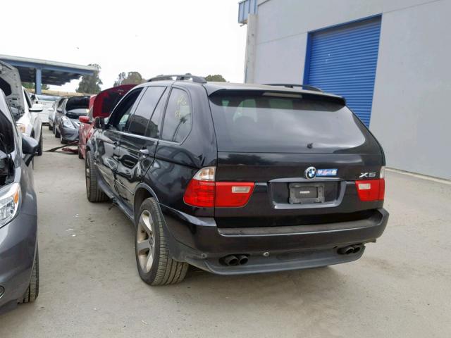5UXFB535X5LV13124 - 2005 BMW X5 4.4I BLACK photo 3