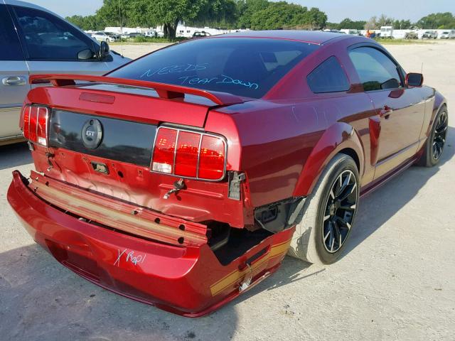 1ZVFT82H965180025 - 2006 FORD MUSTANG GT BURGUNDY photo 4