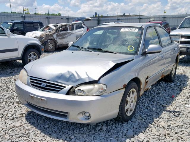 KNAFB121835262868 - 2003 KIA SPECTRA BA SILVER photo 2