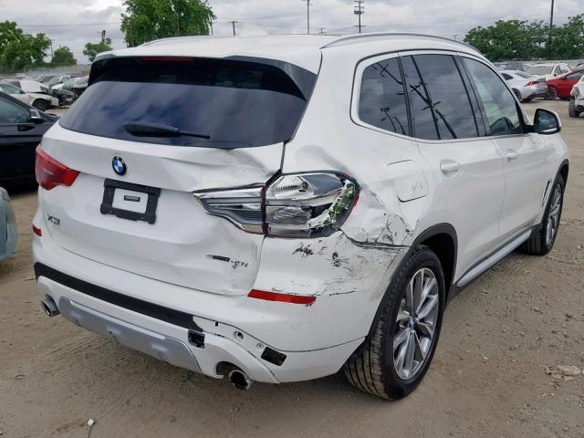 5UXTR7C53KLF27536 - 2019 BMW X3 SDRIVE3 WHITE photo 4