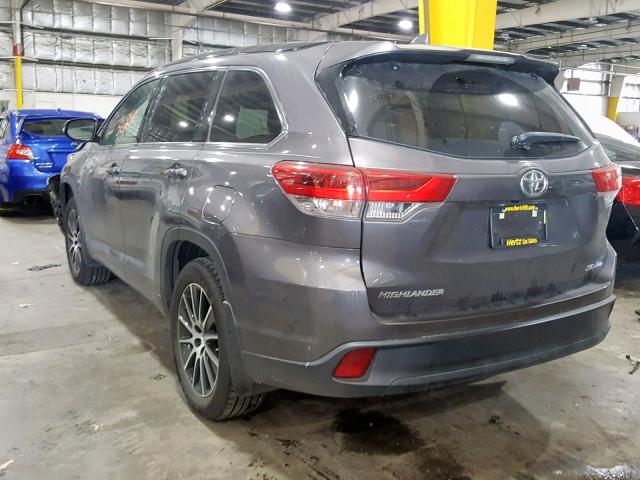 5TDJZRFH0HS404386 - 2017 TOYOTA HIGHLANDER GRAY photo 3