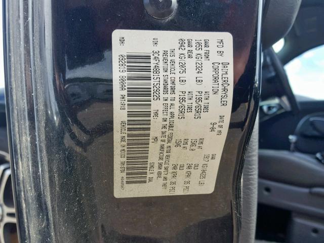 3C4FY48B15T529225 - 2005 CHRYSLER PT CRUISER BLACK photo 10