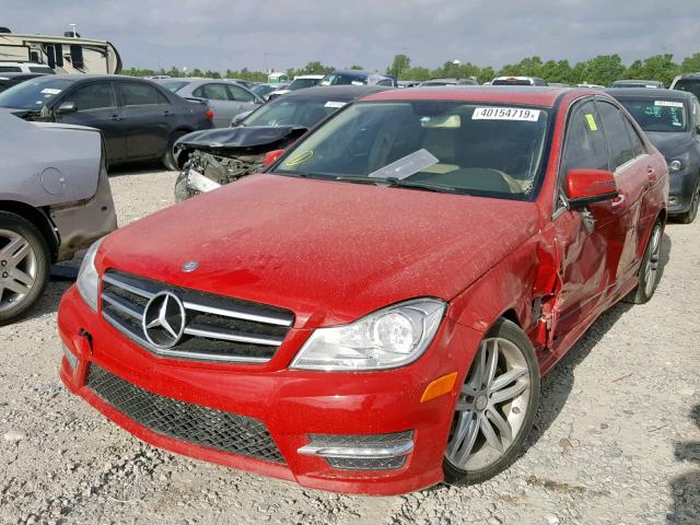 WDDGF4HB8ER310755 - 2014 MERCEDES-BENZ C 250 RED photo 2