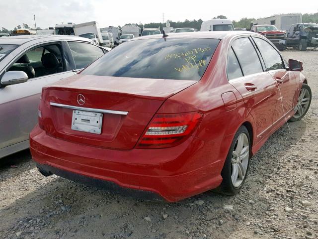 WDDGF4HB8ER310755 - 2014 MERCEDES-BENZ C 250 RED photo 4