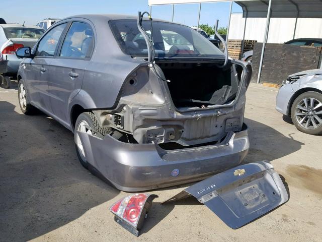 KL1TG56627B111009 - 2007 CHEVROLET AVEO LT GRAY photo 3