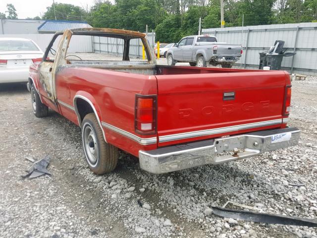 1B7FL26X4LS717785 - 1990 DODGE DAKOTA RED photo 3