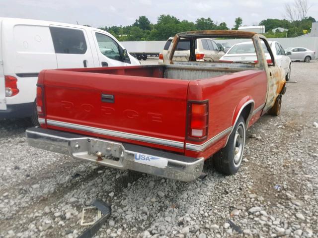 1B7FL26X4LS717785 - 1990 DODGE DAKOTA RED photo 4