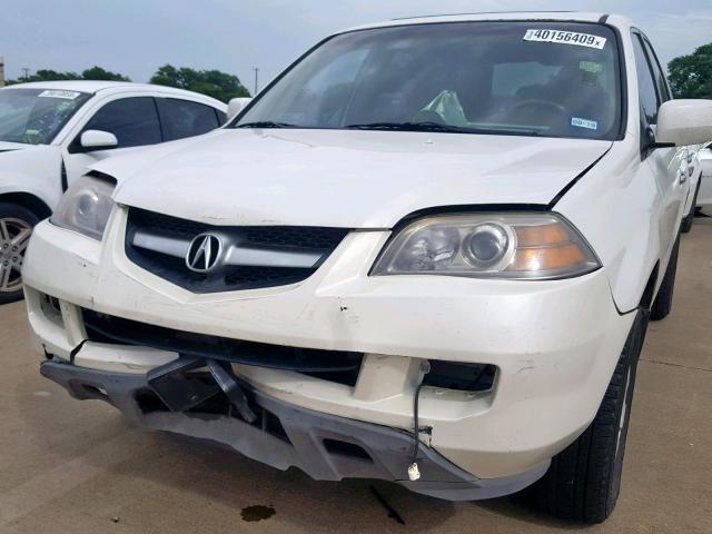 2HNYD18225H559291 - 2005 ACURA MDX WHITE photo 9