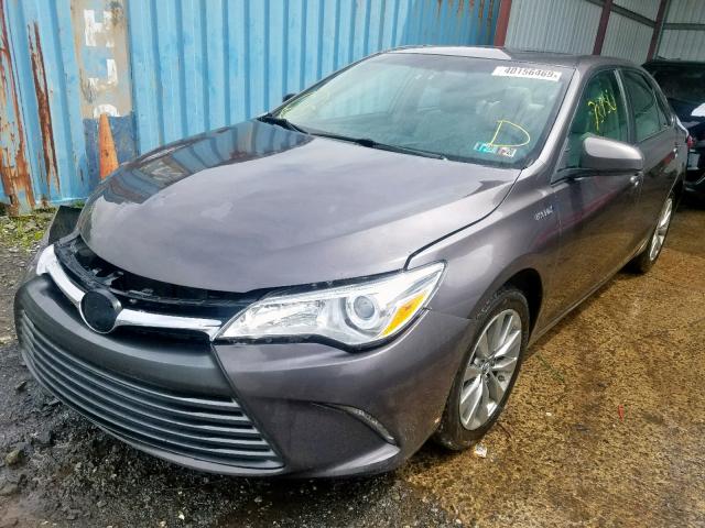 4T1BD1FK3GU194761 - 2016 TOYOTA CAMRY HYBR GRAY photo 2