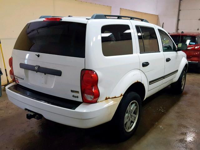 1D8HB48N48F128482 - 2008 DODGE DURANGO SL WHITE photo 4