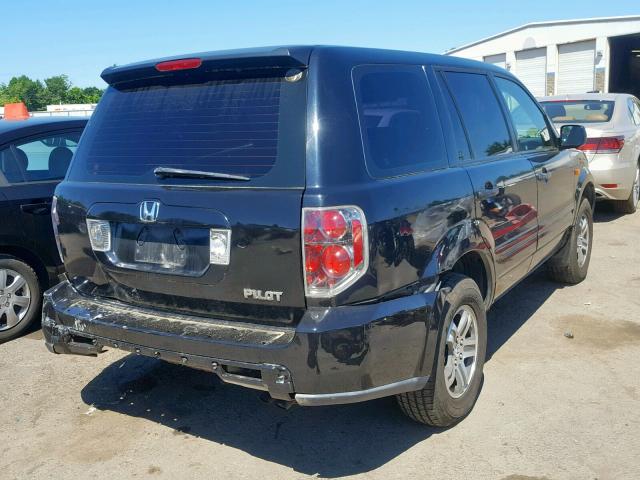 2HKYF18166H552151 - 2006 HONDA PILOT LX BLACK photo 4