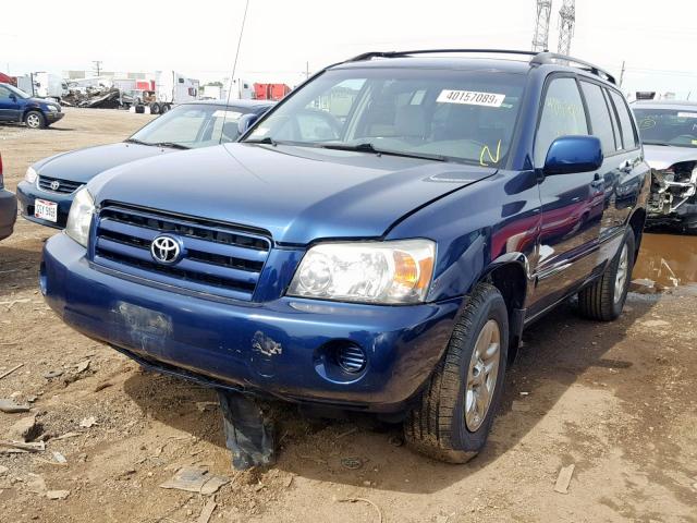 JTEGD21AX40100775 - 2004 TOYOTA HIGHLANDER BLUE photo 2