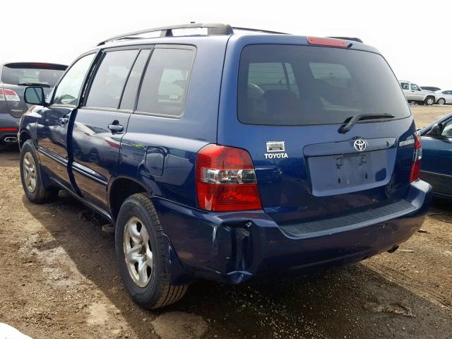 JTEGD21AX40100775 - 2004 TOYOTA HIGHLANDER BLUE photo 3