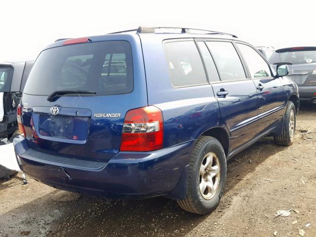 JTEGD21AX40100775 - 2004 TOYOTA HIGHLANDER BLUE photo 4