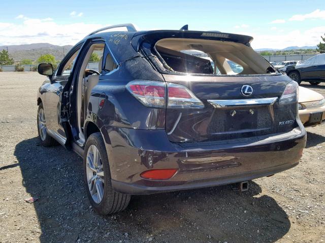 JTJBC1BA3F2468259 - 2015 LEXUS RX 450H BROWN photo 3