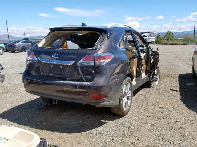 JTJBC1BA3F2468259 - 2015 LEXUS RX 450H BROWN photo 4